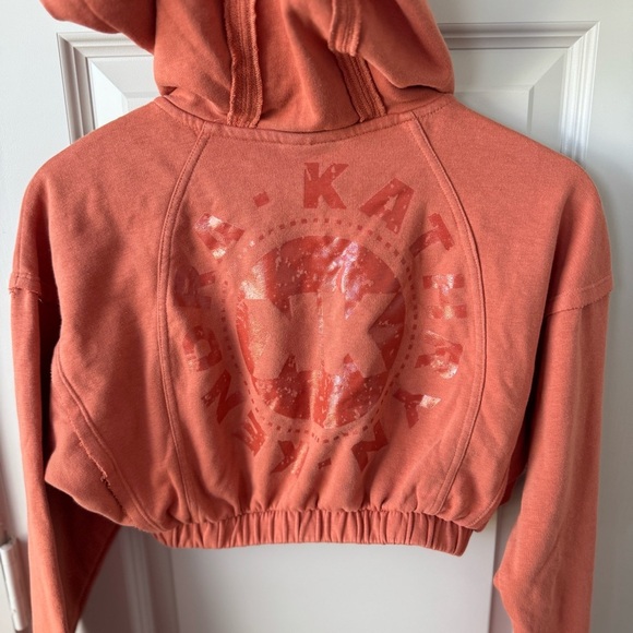 GYMSHARK x Kendra & Kathryn Burnt Orange Cropped Zip Up Hoodie Size XSmall - Picture 11 of 13